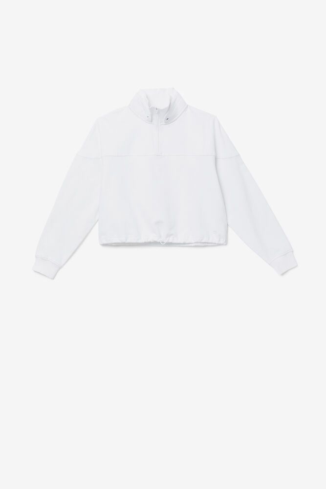 Fila Sweatshirt Womens White - Elysia Quarter Zip - Philippines 8963045-FV